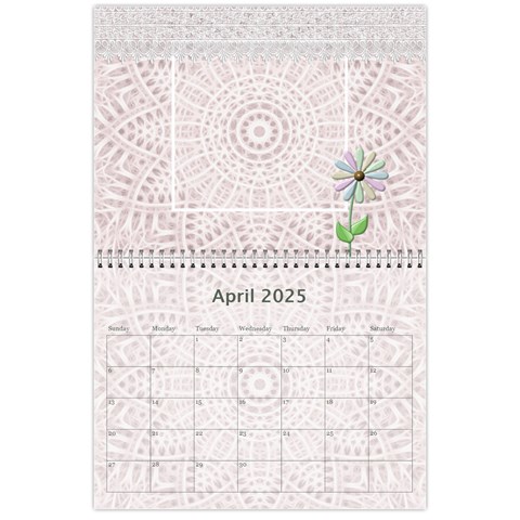 Pretty Lace Pink Calendar (12 Month) By Lil Apr 2025