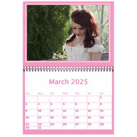 Pink Princess Wall Calendar (any Year) 8 5x6 By Deborah Mar 2025