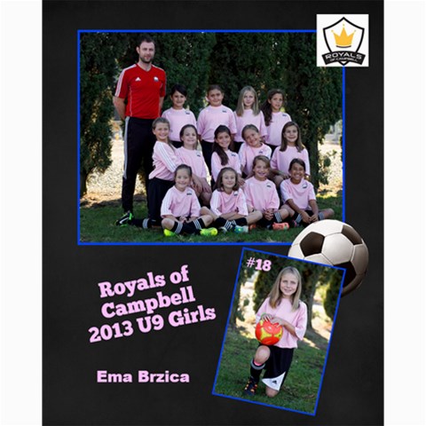 Royals U9 Girls 2013 By Arti Steinkamp 10 x8  Print - 3