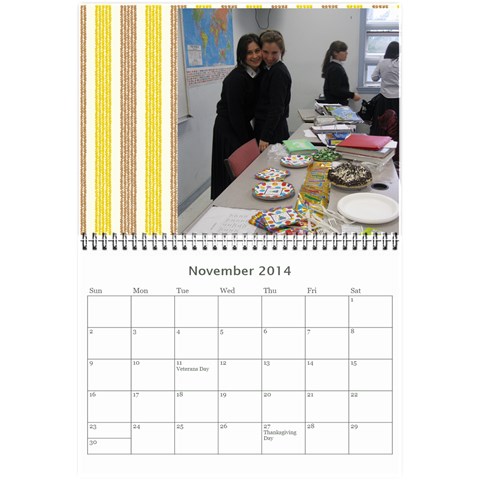 Calander For Tzipora By Chaya Nov 2014