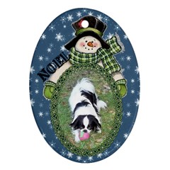 Snowman Oval Ornament, 2 Sides