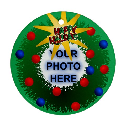 Wreath Round Ornament By Joy Johns Back