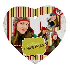 merry christmas - Heart Ornament (Two Sides)