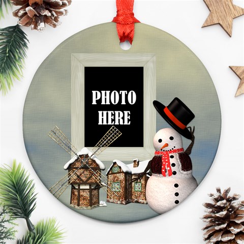 Snowman Village Ornament By Lisa Minor Front