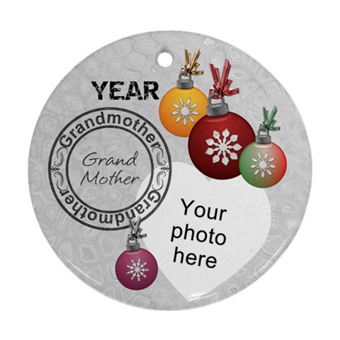 Grandmother Year Christmas Ornament By Lil Front