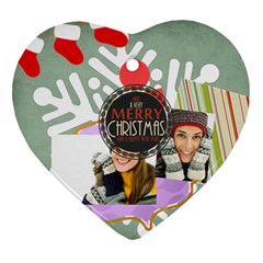 merry christmas - Heart Ornament (Two Sides)