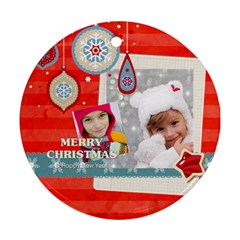 merry christmas - Round Ornament (Two Sides)