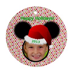 Minnie Mouse ornament, 2 sides - Round Ornament (Two Sides)