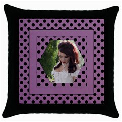 Purple and spottyThrow Pillow Casse (5 styles) - Throw Pillow Case (Black)