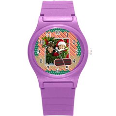 merry christmas - Round Plastic Sport Watch (S)