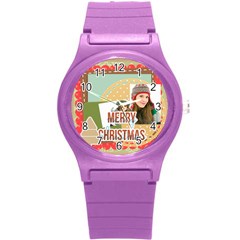 merry christmas - Round Plastic Sport Watch (S)