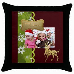 merry christmas - Throw Pillow Case (Black)