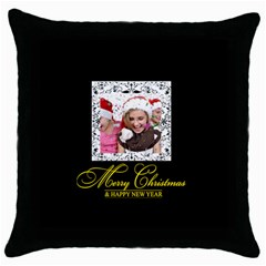 merry christmas - Throw Pillow Case (Black)