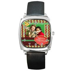 merry christmas - Square Metal Watch