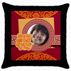 chinese new year - Throw Pillow Case (Black)