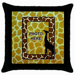 Giraffe throw pillow case, black - Throw Pillow Case (Black)