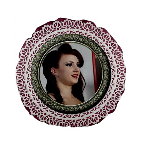 My Lace And Love 15  Premium Round Cushion By Deborah Front