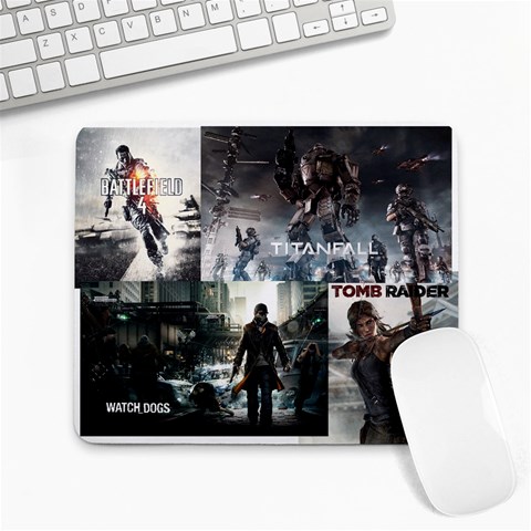 Battlefield Titanfall Watchdogs Tomb Raider Mousepad By Aditya Bawankule Front