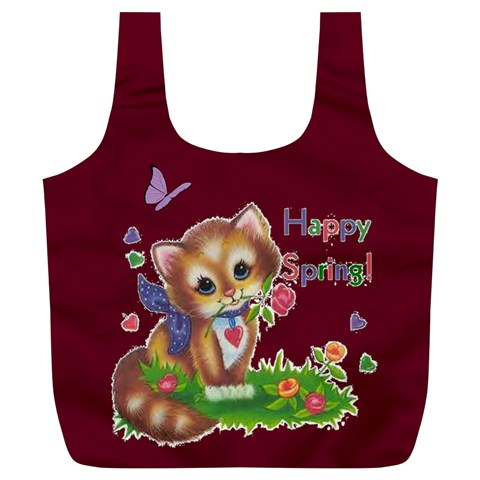 Happy Spring Full Print Recycle Bag, Xl By Joy Johns Front