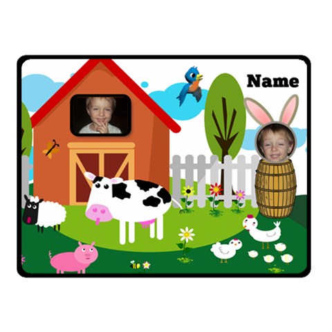 Kid s Barnyard Small  Blanket By Joy Johns 50 x40  Blanket Front