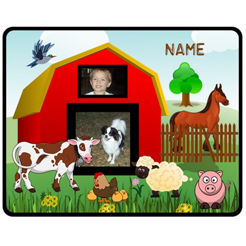 Kid s Barnyard Medium Blanket,#2 By Joy Johns 60 x50  Blanket Front