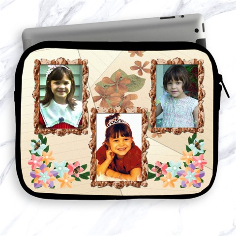 Floral Apple Ipad 2/3/4 Zipper Case By Kim Blair Front