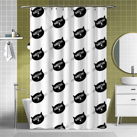 Meow Cat By Divad Brown Curtain(48  X 72 ) - 42.18 x64.8  Curtain(48  X 72 )