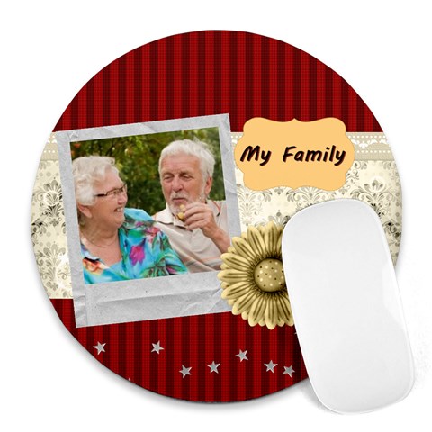 Family By Joely 8 x8  Round Mousepad - 1