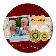 family - Collage Round Mousepad