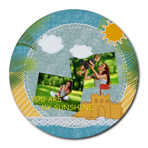 Summer By Summer Time 8 x8  Round Mousepad - 1