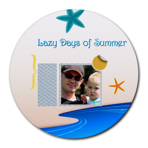 Summer By Summer Time 8 x8  Round Mousepad - 1