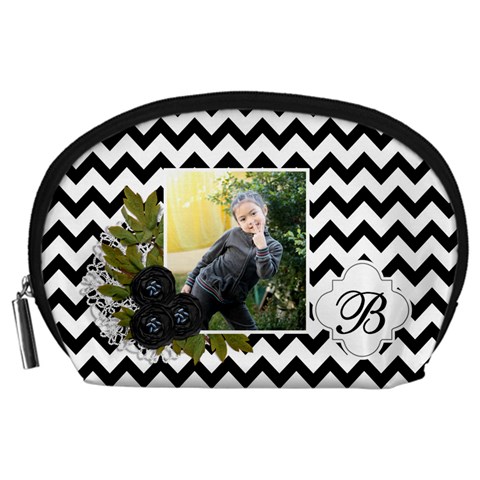 Pouch (l) : Black Chevron By Jennyl Front