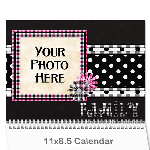 2025 Black White And Pink Calendar By Lisa Minor Cover