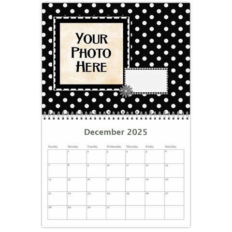 2025 Black White And Pink Calendar By Lisa Minor Dec 2025