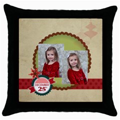 xmas - Throw Pillow Case (Black)