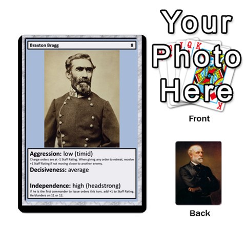 King Confederate Officer Cards By Craig Welter Front - SpadeK