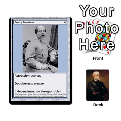 Confederate Officer Cards By Craig Welter Front - Diamond2