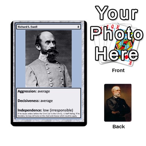 Confederate Officer Cards By Craig Welter Front - Diamond5