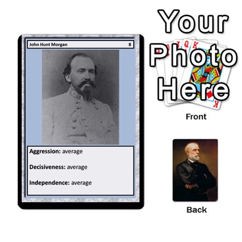 Confederate Officer Cards By Craig Welter Front - Club4