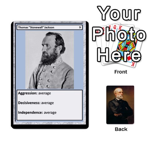 Ace Confederate Officer Cards By Craig Welter Front - ClubA