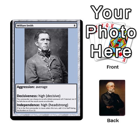 Confederate Officer Cards By Craig Welter Front - Spade8