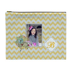 Cosmetic Bag (XL): Yellow Chevron