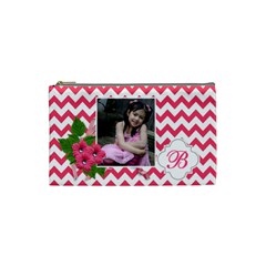 Cosmetic Bag (S):  Pink Chevron (7 styles) - Cosmetic Bag (Small)