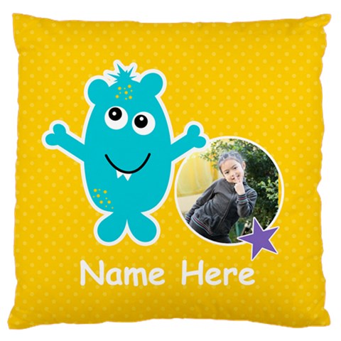 Large Cushion Case (one Side) : Monster 3 By Jennyl Front