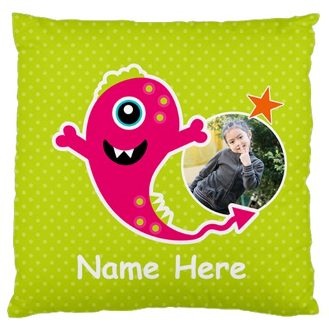 Large Cushion Case (two Sides) : Monster 4 By Jennyl Front