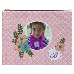Cosmetic Bag (XXXL): Pink quatrefoil (7 styles)