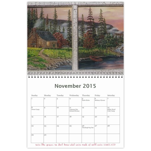 2015 Calendar By Tracy Nov 2015
