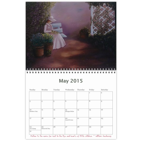 2015 Calendar By Tracy May 2015