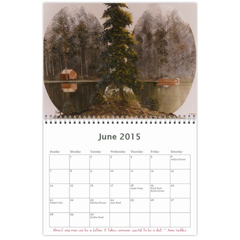 2015 Calendar By Tracy Jun 2015