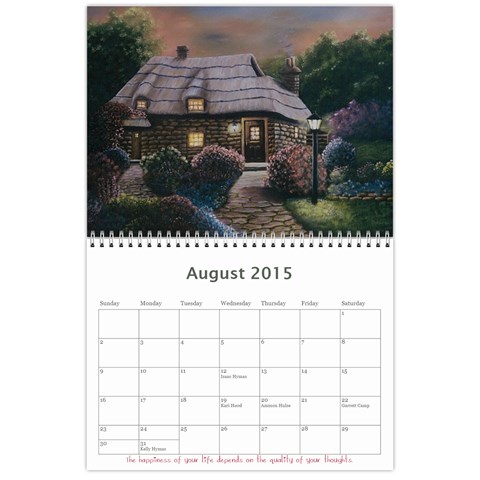 2015 Calendar By Tracy Aug 2015